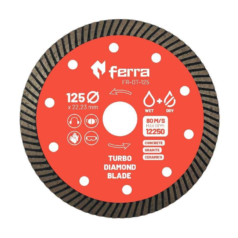 Ferra Turbo diamond blade for dry and wet cutting 125 mm