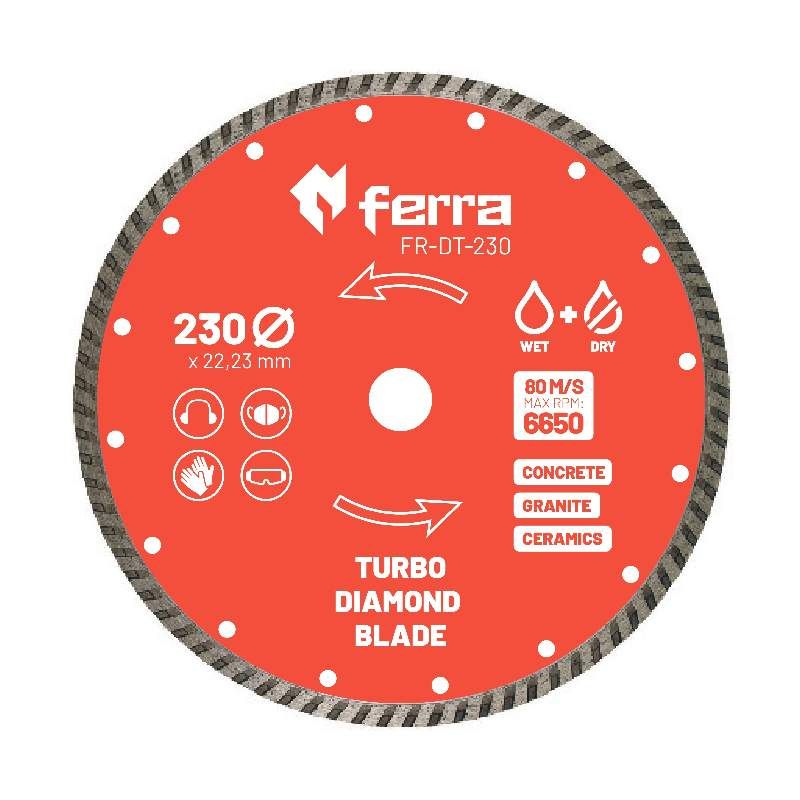 Ferra Turbo diamond blade for dry and wet cutting 230 mm