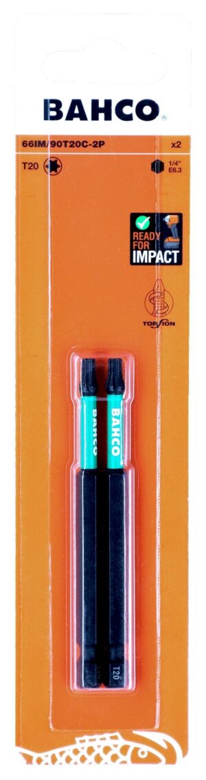 Bahco impact bits 66IM T20 90 mm, 2 pcs