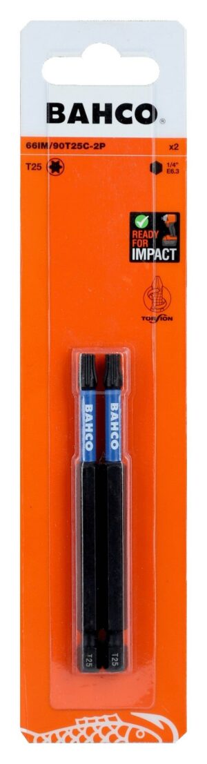 Bahco impact bits 66IM T25 90 mm Impact, 2 pcs