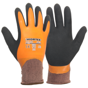 WORTEX gloves with latex coating orange