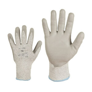 Cut-resistant work gloves with PU coating, level D