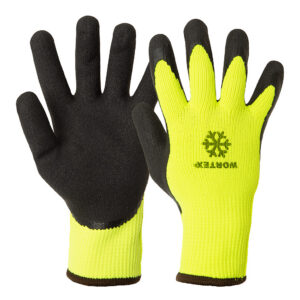 Wortex 355 latex-coated winter glove yellow