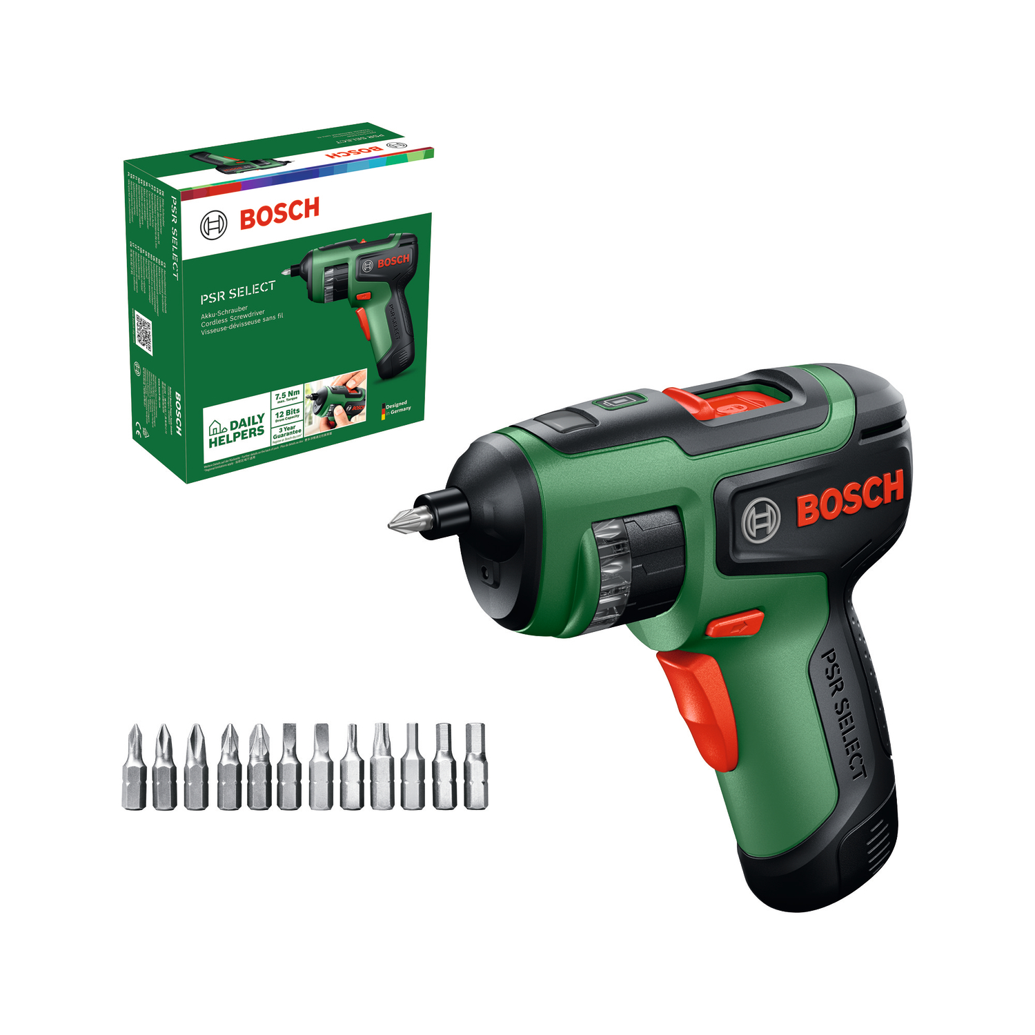 Cordless Screwdriver Bosch Green PSR Select II