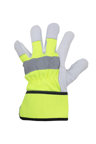 Hi-vis leather-fabric winter gloves Tetu 114K/V-HV - Image 2