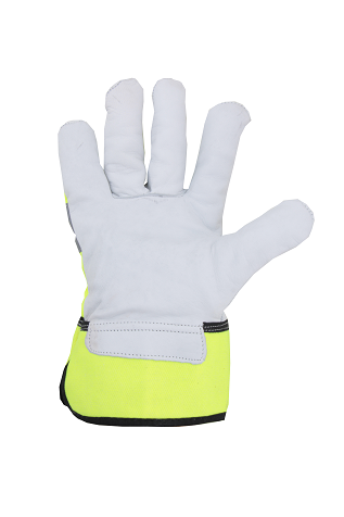 Hi-vis leather-fabric winter gloves Tetu 114K/V-HV - Image 3