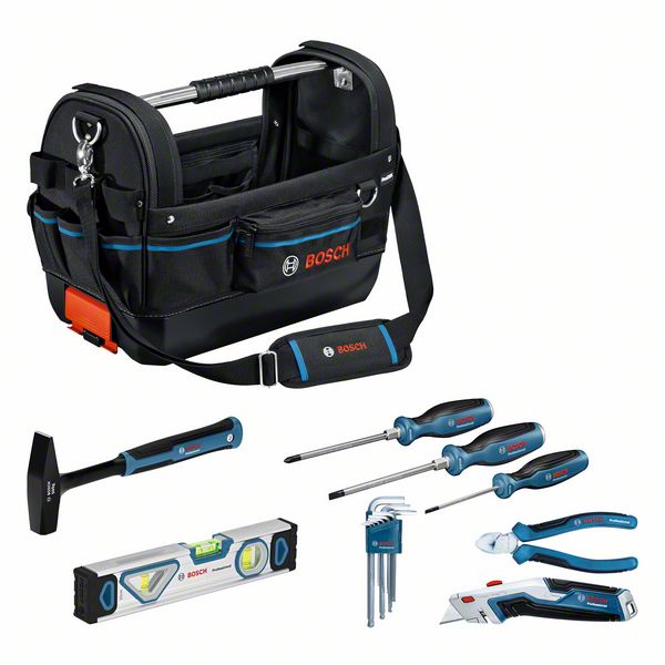 Bosch GWT 20 and Hand Tools Set, 17 pcs