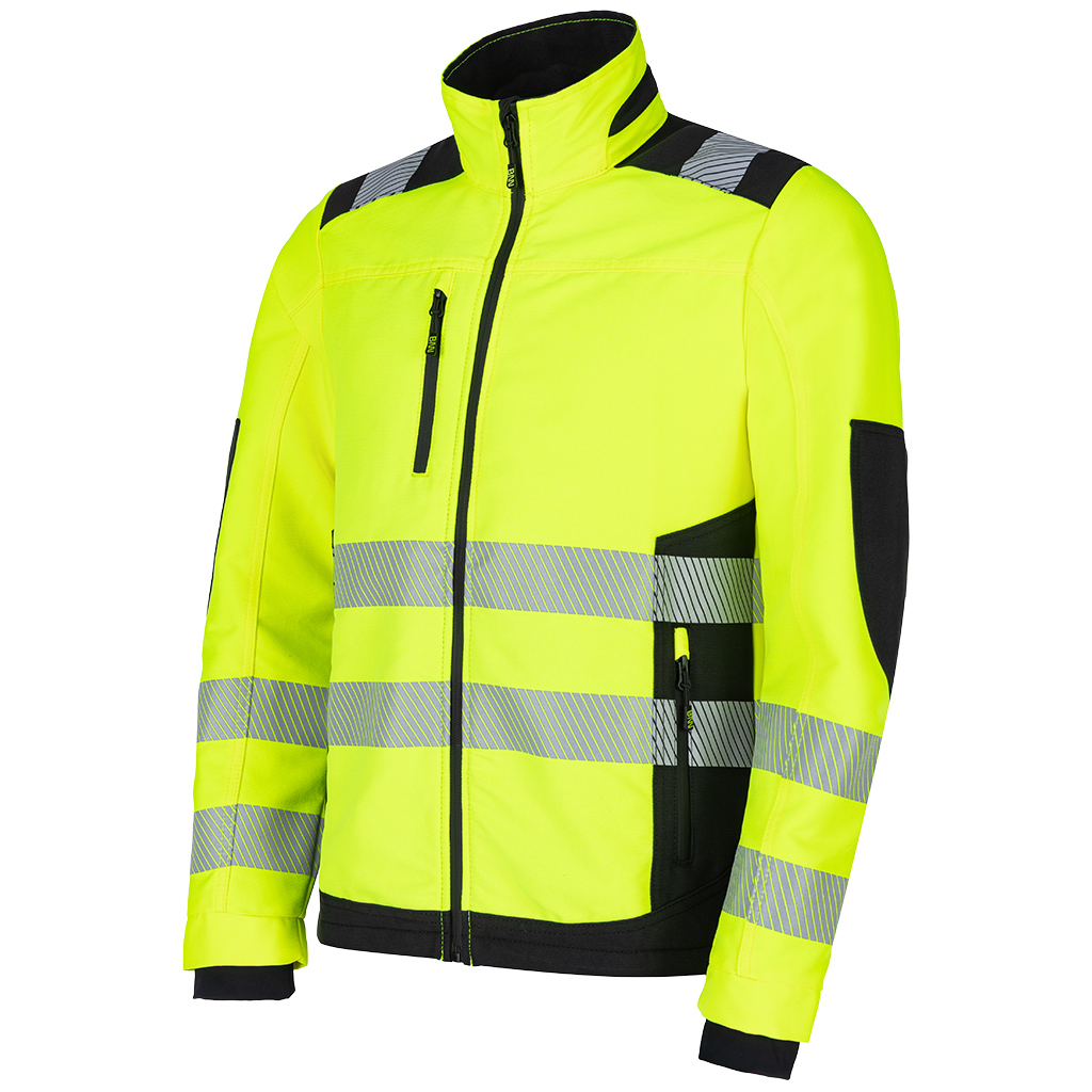 Hi-vis stretch work jacket Bennon Erebos, yellow/black