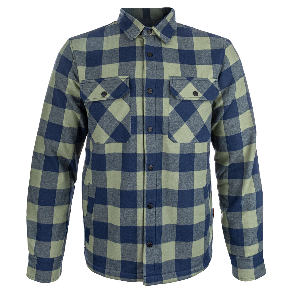 Lined flannel shirt Bennon Pippo Warm, green/blue