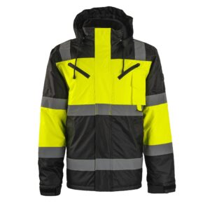 HW Basic Dale winter jacket black/Hi-Vis yellow