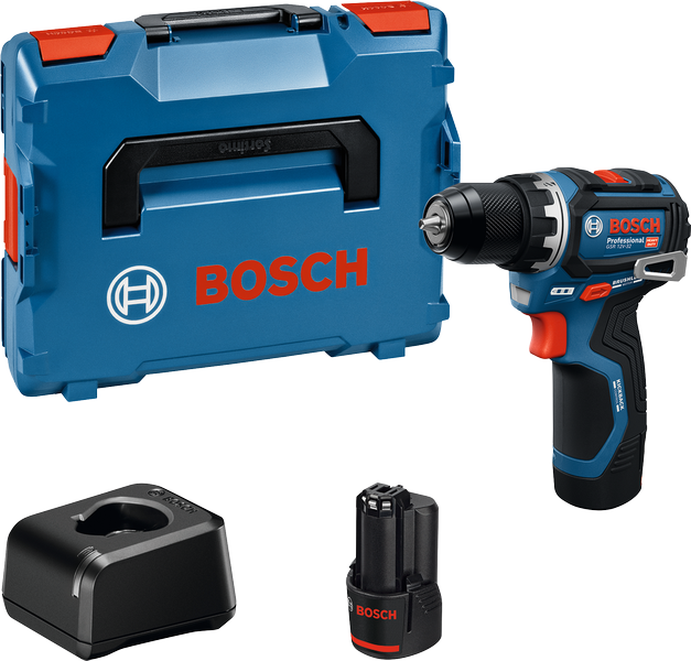 Cordless drill driver Bosch GSR 12V-32, GAL 12V-20, 2x2.0Ah, L-BOXX