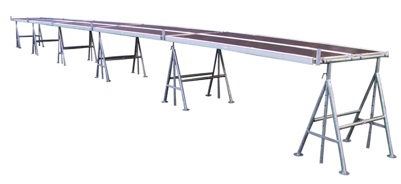 Jumbo wall scaffolding set 15.3m x 1.2m height 1.1-1.9m