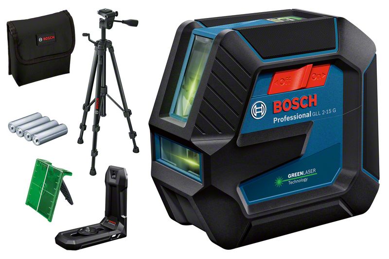 Ristjoonlaser Bosch GLL 2-15 G + kolmjalg BT150 [3601K63W00]