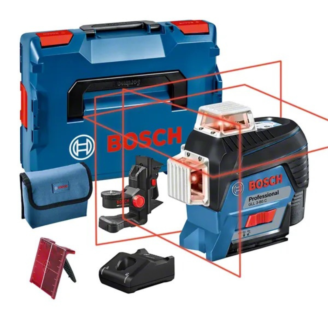 Bosch GLL 3-80 C + BM1 Risk Laser (1 x 2.0 Ah, load)