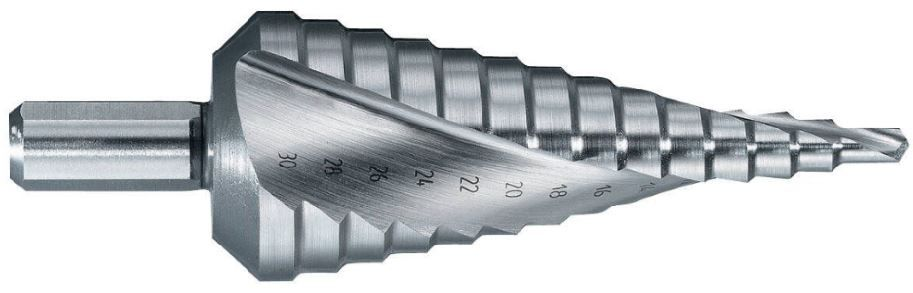 Tivoli stepped cone drill for metal HSS, Ø6-37 mm.
