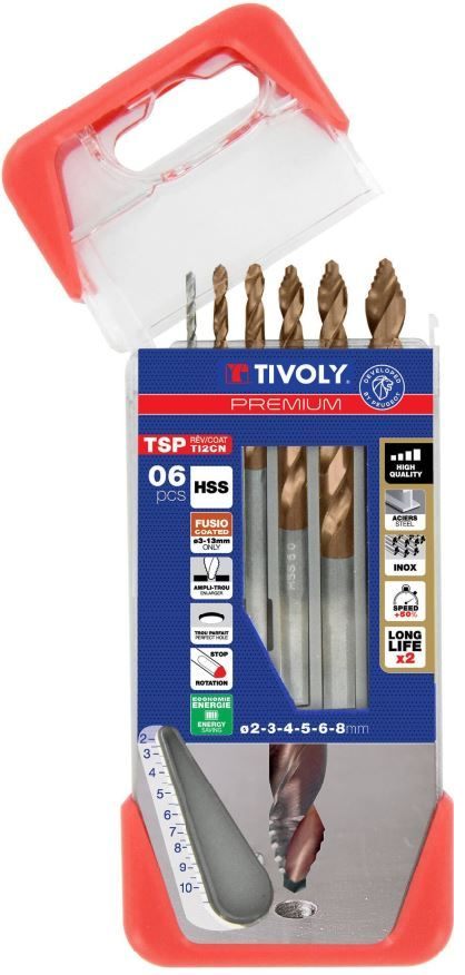 Tivoli HSS Smart Point Ti2CN Fusio 6 partial drill set Ø2-8 mm