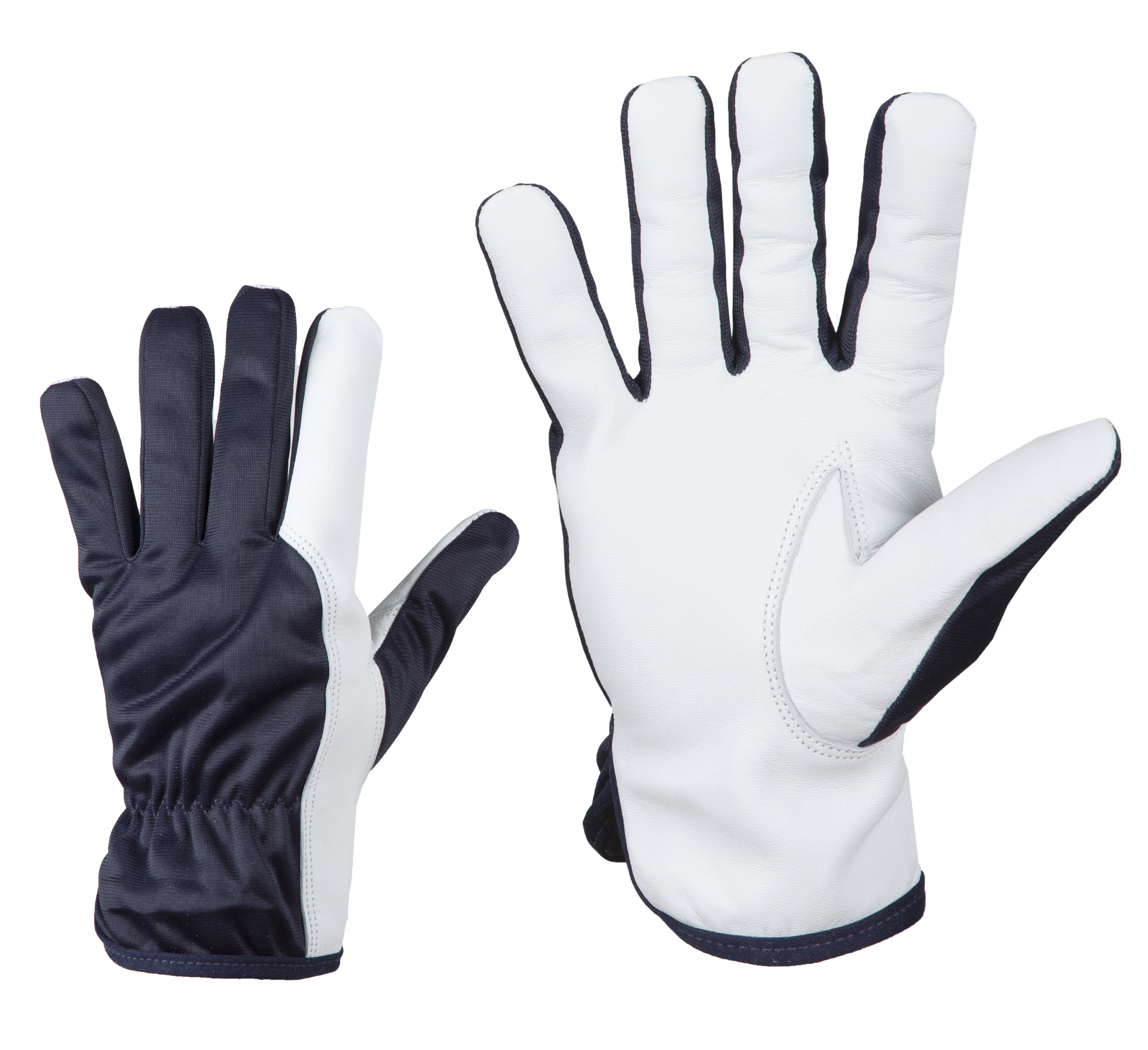 Nylon-coated goatskin leather work gloves with palm