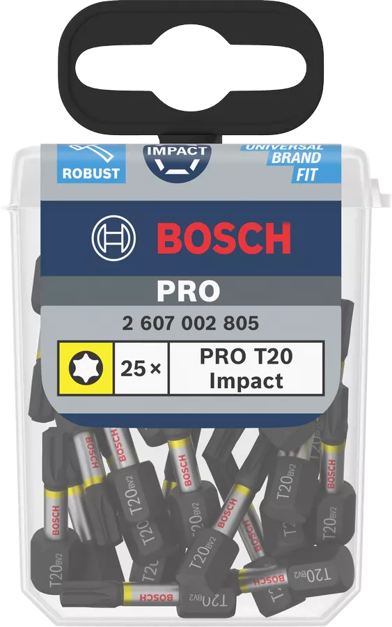 Bosch Impact impact-resistant screwdriver bit, 25mm - TX20 (25pcs/box)