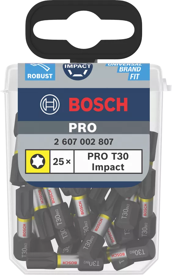 Bosch Impact impact-resistant screwdriver bit, 25mm - TX30 (25pcs/box)