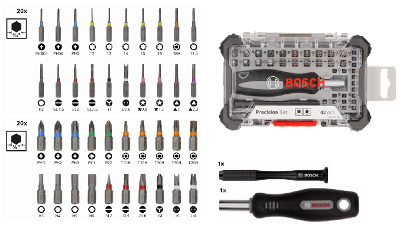 42-piece screwdriver bit set Precision