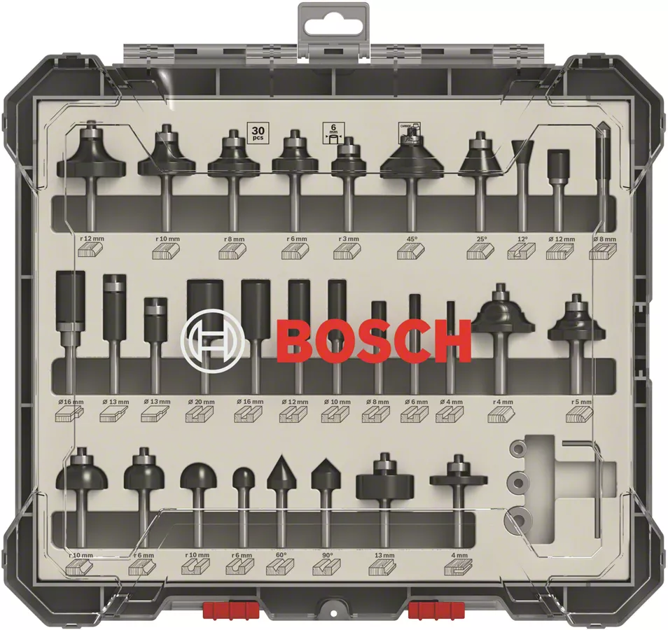 Bosch Professional 30-piece milling cutter set, 8 mm attachment