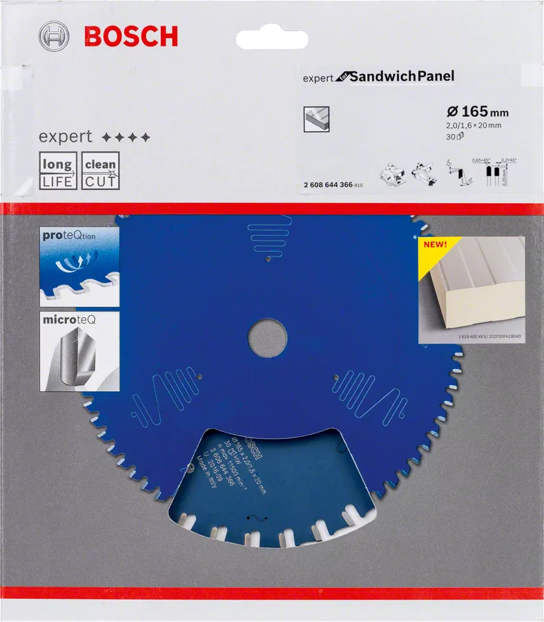 Bosch saeketas Expert SandwichPanel 165x20 /1.6 x 30 hammast