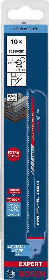 Bosch Expert 100X more durable tiger saw blade S1155CHC for iron and cast iron 175 mm (1 of 10)