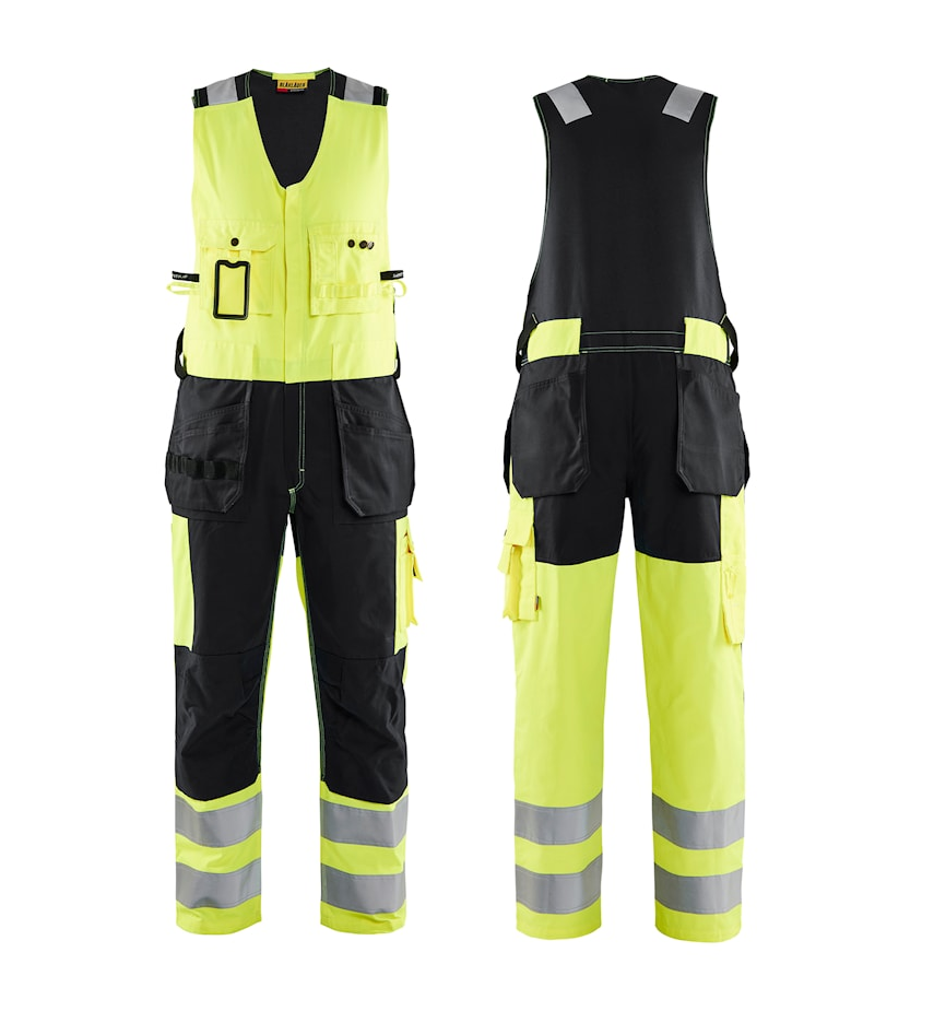 Blakläder waistcoats with elastic back HIVIS kl.2 yellow/black
