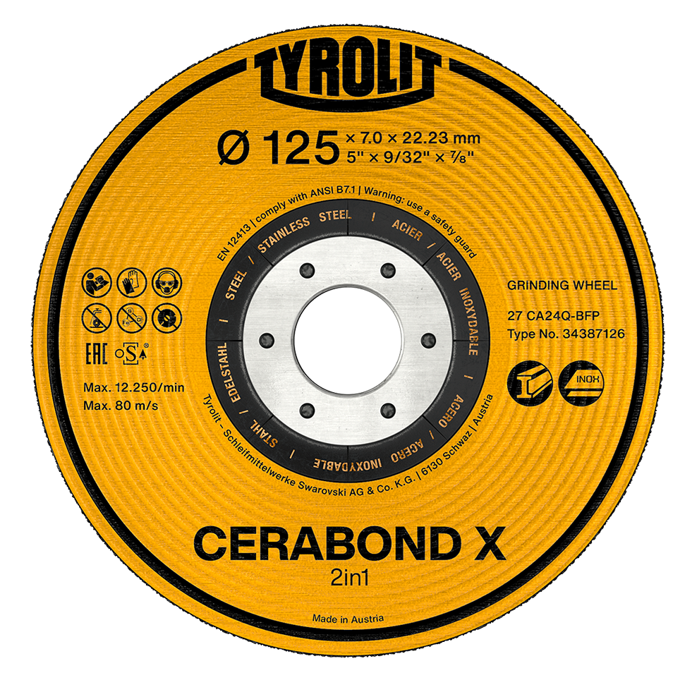 Tyrolit lihvketas Cerabond **** 125x7,0x22,23 CA24 Q BFP 2in1