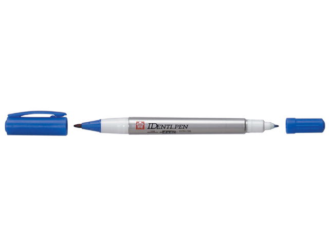 Quality marker Identi-Pen, 2-ended, 0.4mm and 1.0mm, STR, blue