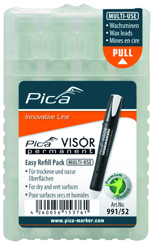 PICA Visor charcoal for permanent markers, white (4 pcs/pack)