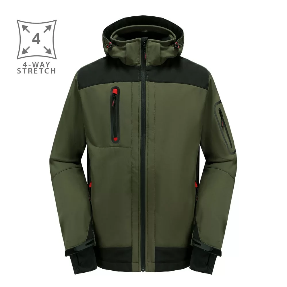 Pesso Acropolis softshell jacket with hood, green