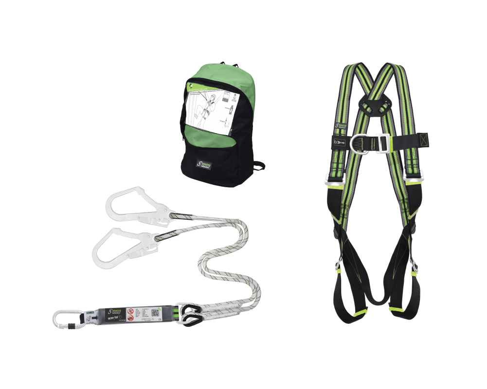 Kratos safety kit - safety harness + 2-prong safety rope