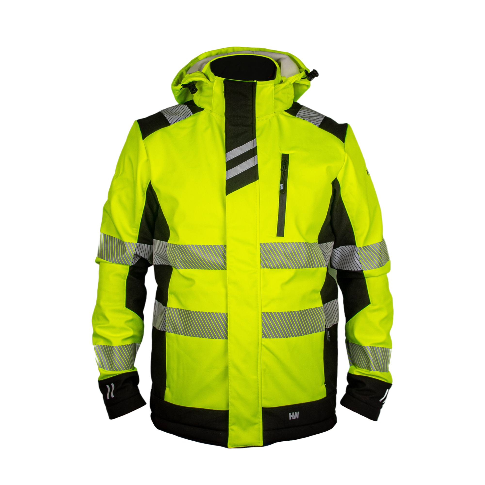 HW Tuscany softshell jacket HIVIS kl2 yellow with vents
