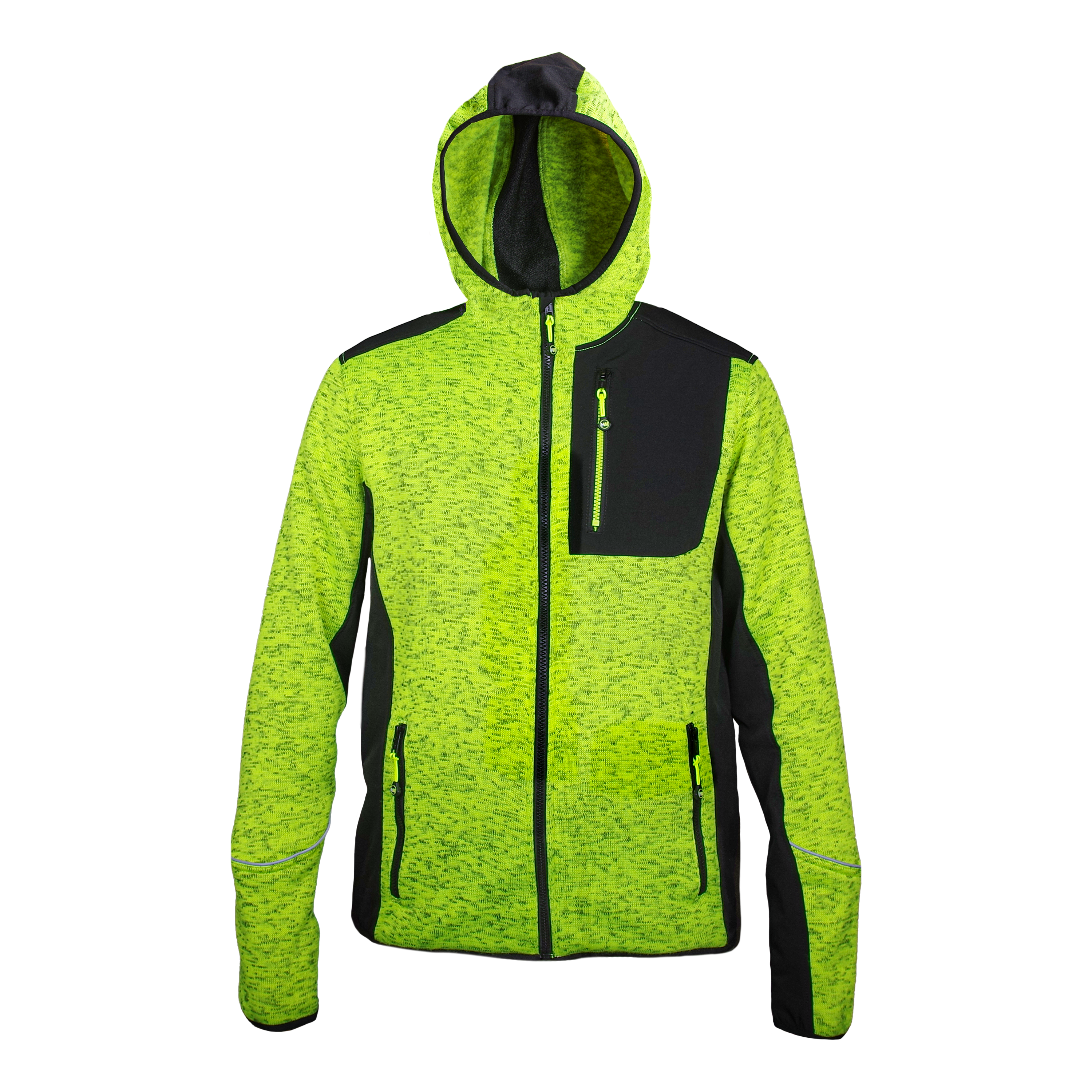 HW Ryan HIVIS Hooded Knit Jacket Yellow/Black