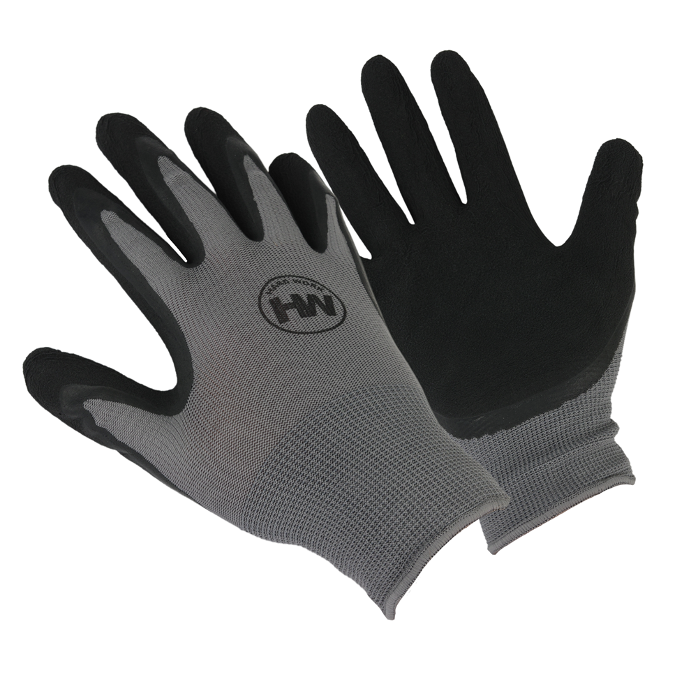 Hard Work Jack thin polyester gloves with PU coating in the palm, gray