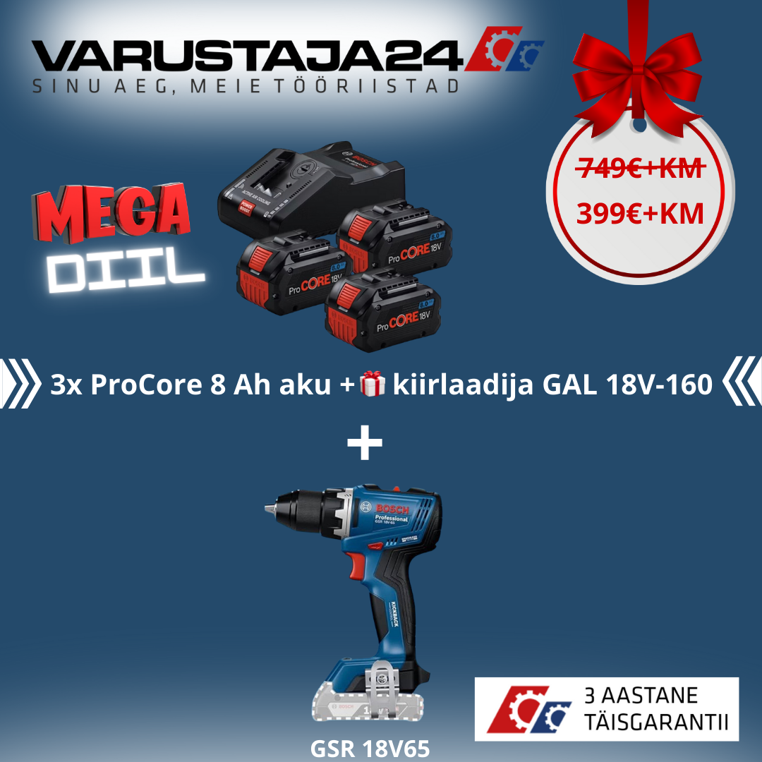 MEGA DEAL 3x8 Ah ProCORE battery + GSR 18V-65 + 3 YEARS FULL WARRANTY