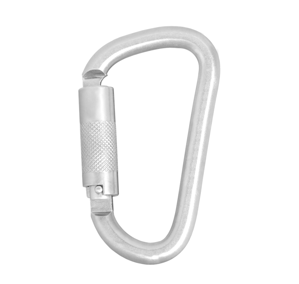 Steel carabiner with twist lock 1/4 turn lock