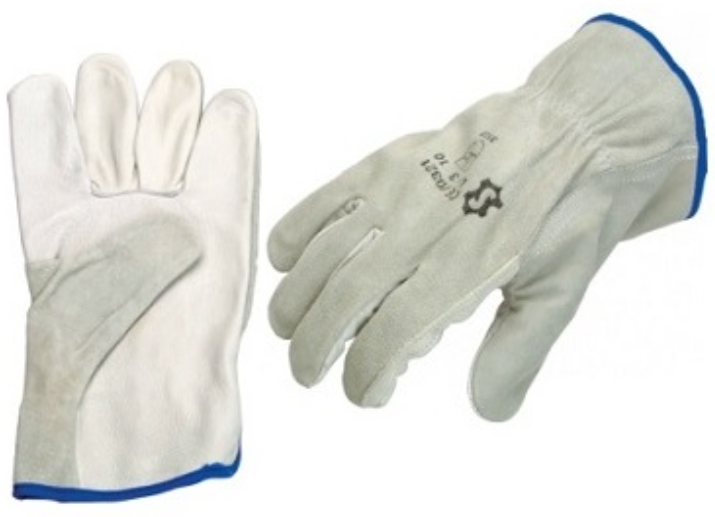 Animal skin work gloves with leather back