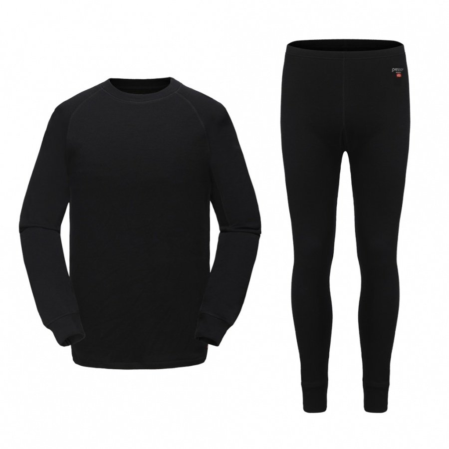 Pesso MERINO100 PURA merino wool thermal laundry set black