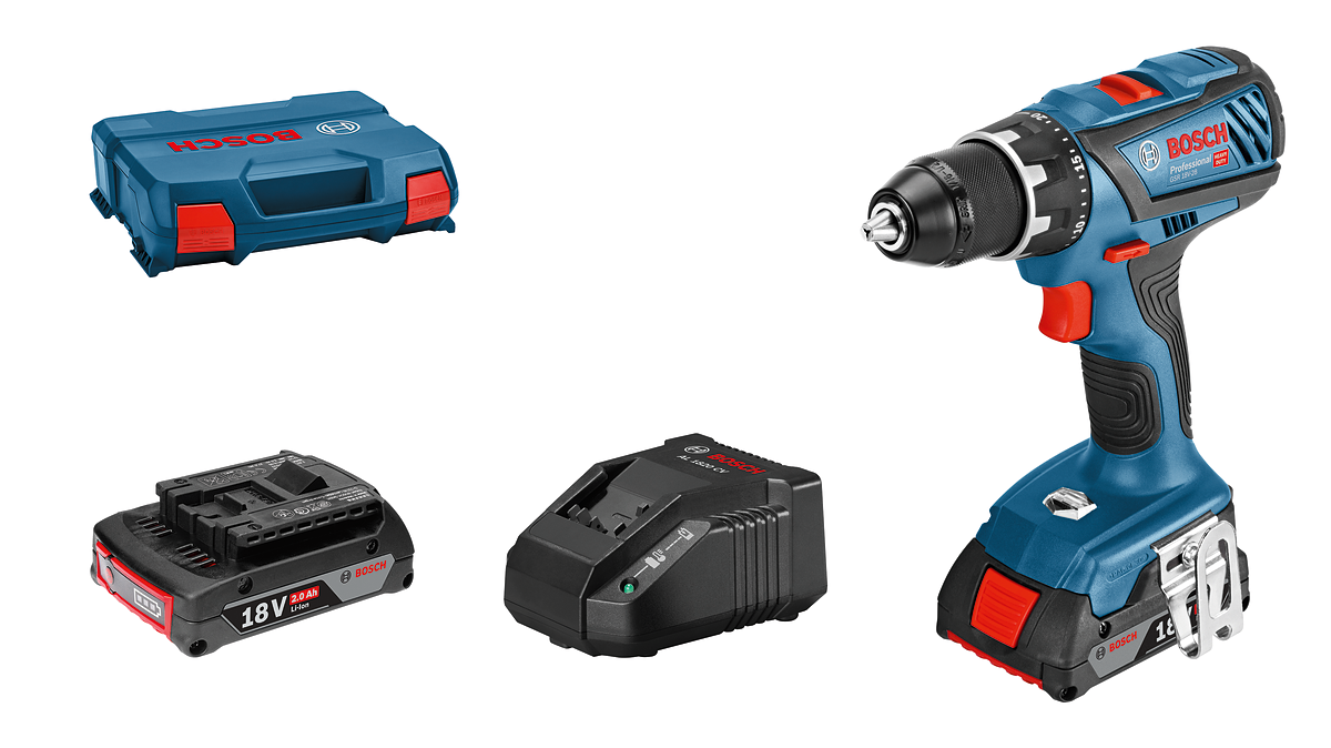 Akukruvikeeraja Bosch GSR 18V-28, akud 2x2.0Ah, akulaadija 18V-20 [3601JE6101]