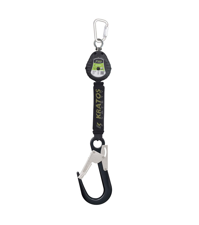 Kratos Olympe-S2 HV anti-fall safety block with large carabiner 2 m