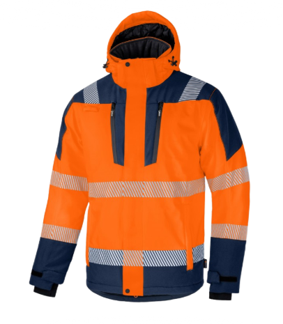 CANNYGO WELLGO HIVIS softshell winter jacket, blue / neon orange, class 3