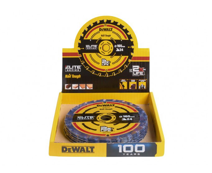DeWalt Elite nail-resistant saw blade 165x20 mm 1.65 Z24 teeth 10 pcs in a box